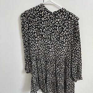 Zara cream/black cheetah print dress